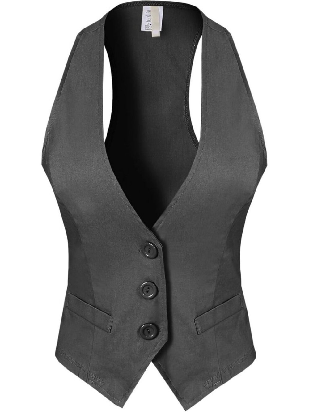 Chic Women's Racerback Tuxedo Vest - Stylish Layering Piece for Any Occasion